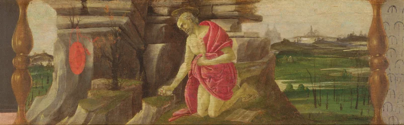 St. Hieronymus in der Buße, Predella-Panel vom Altarbild des St. Markus, ca. 1488-90